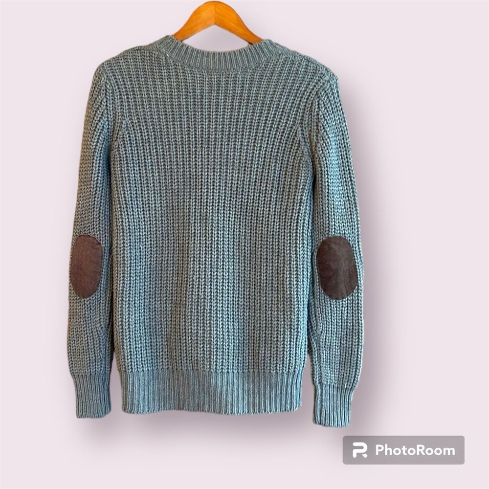ZARA Cable Knit Cardigan Patch Elbow Sweater